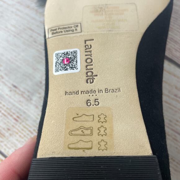 Larroude Lee Pompom Womens Sz 6.5 Flats Black - Picture 10 of 12